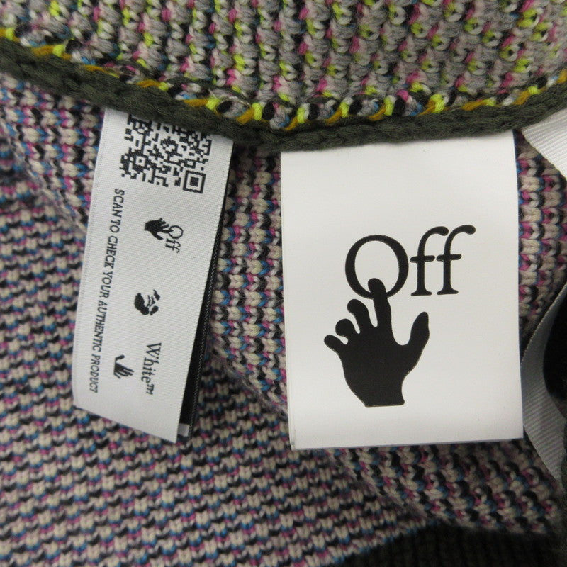 【中古】OFF-WHITE | オフホワイト セーター OMHE136F22KNI001 並行品 オリーブ サイズ:M