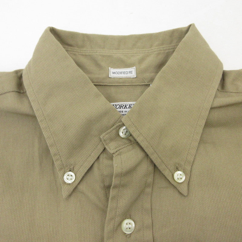 【中古】WORKERS | ワーカーズ Modified Wide Spread (Pique) 長袖シャツ ベージュ