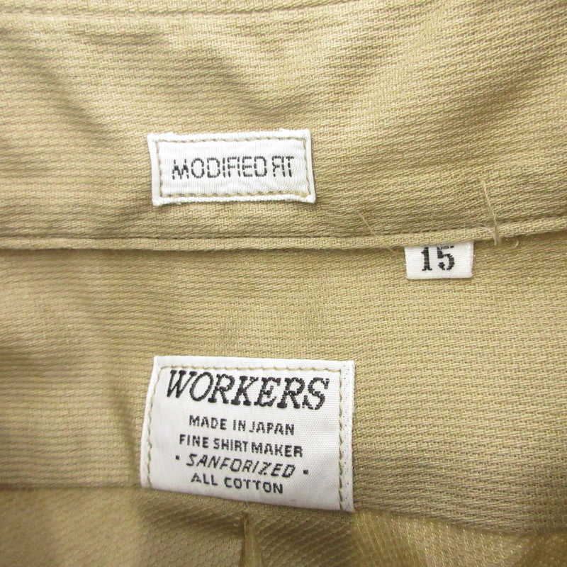 【中古】WORKERS | ワーカーズ Modified Wide Spread (Pique) 長袖シャツ ベージュ