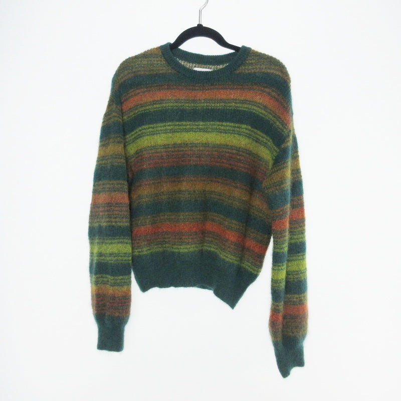 【中古】 MOHAIR BORDER KNIT セーター 112630027 グリーン サイズ:2