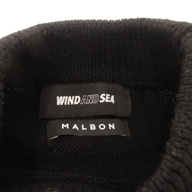 【中古】WIND AND SEA | ウィンダンシーウインダンシー Mockneck Sweater セーター WDS-MALBON-01 ブラック サイズ:XL
