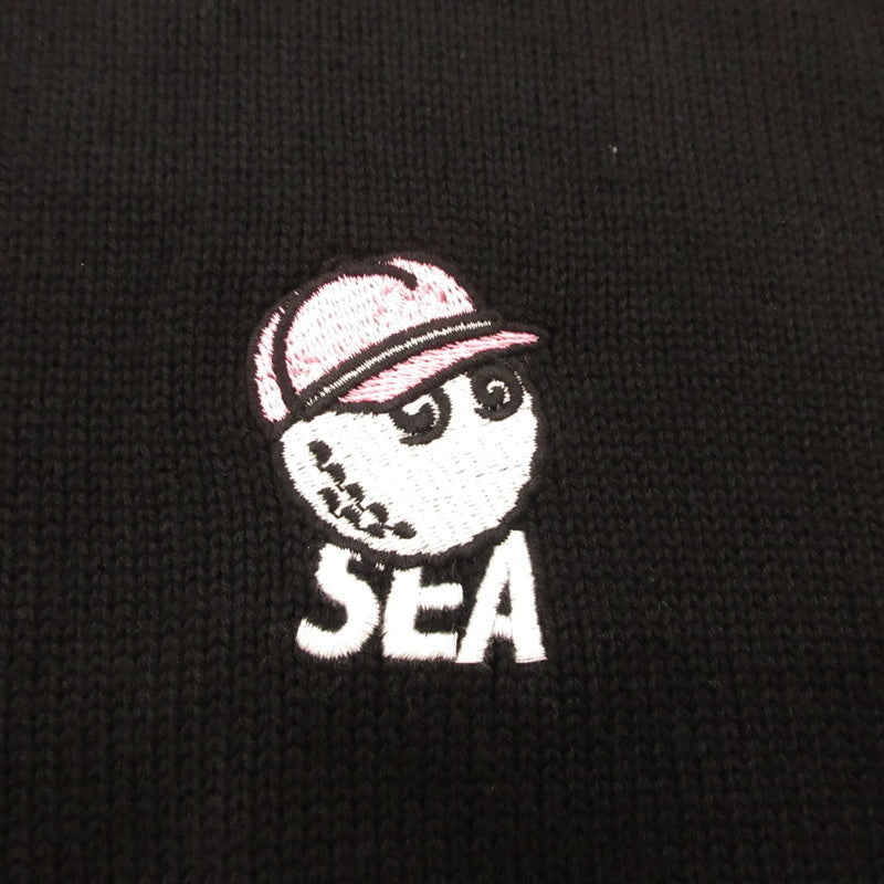 【中古】WIND AND SEA | ウィンダンシーウインダンシー Mockneck Sweater セーター WDS-MALBON-01 ブラック サイズ:XL