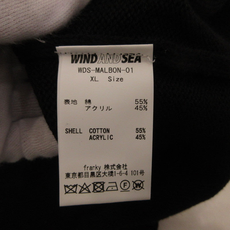 【中古】WIND AND SEA | ウィンダンシーウインダンシー Mockneck Sweater セーター WDS-MALBON-01 ブラック サイズ:XL