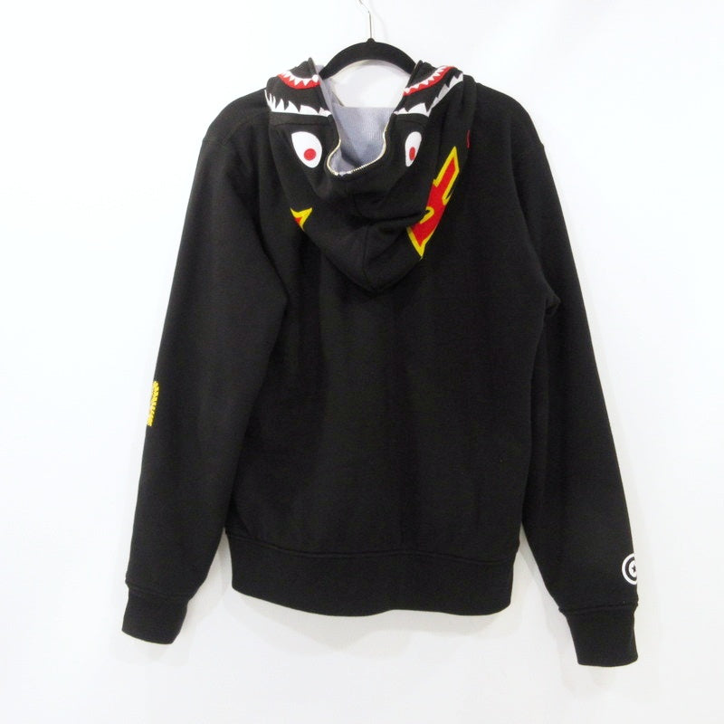 【中古】A BATHING APE | アベイシングエイプ 2ND SHARK FULL ZIP HOODIE パーカー 001ZPK701006M ブラック サイズ:L