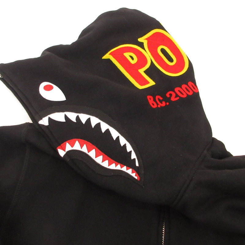 【中古】A BATHING APE | アベイシングエイプ 2ND SHARK FULL ZIP HOODIE パーカー 001ZPK701006M ブラック サイズ:L