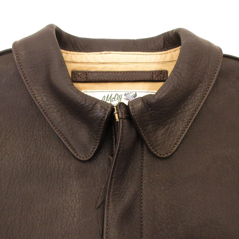 【中古】The REAL McCOY'S | ザリアルマッコイズ A-2 DEERSKIN レザー MJ17001 ブラウン サイズ:40