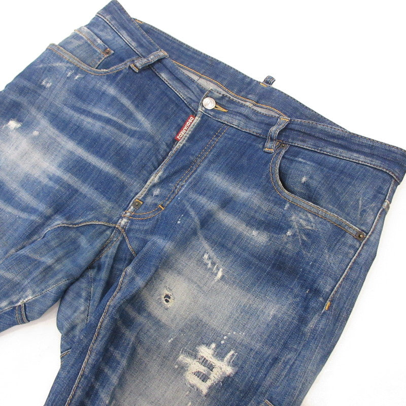 【中古】DSQUARED2 | ディースクエアード TIDY BIKER JEAN デニムパンツ S71LB0493 ダメージ加工 ブルー サイズ:50