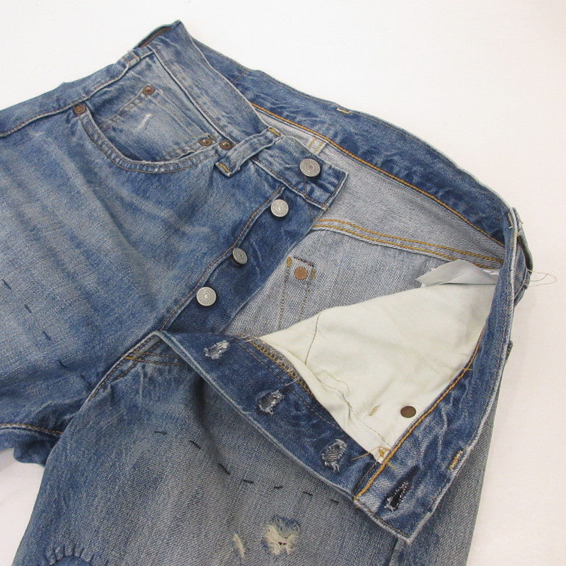 【中古】Levi's VintageClothing | リーバイスヴィンテージクロージング 501XX 1947年復刻 デニムパンツ 47501-0197 リペア加工 ライトブルー