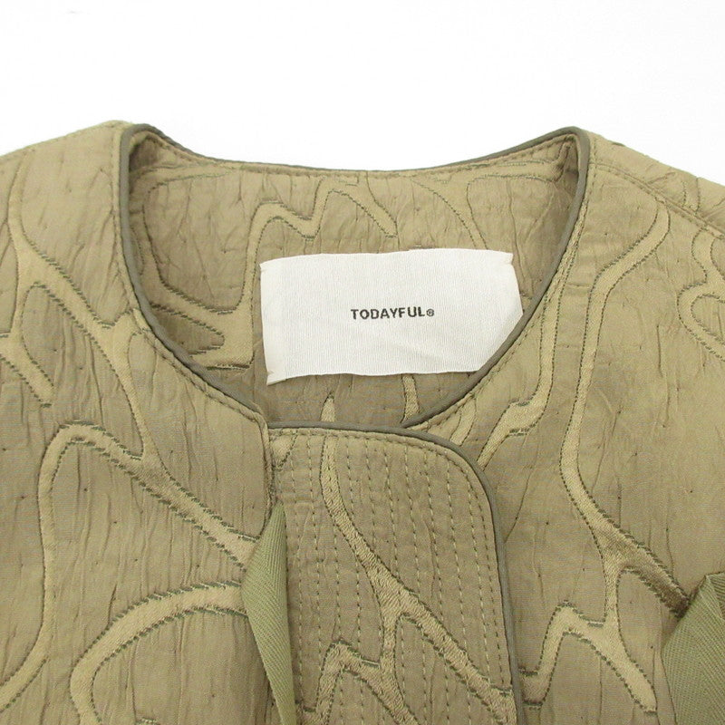 【中古】TODAYFUL | トゥデイフル JACQUARD PIPING BLOUSON その他アウター 12510204 カーキ サイズ:36