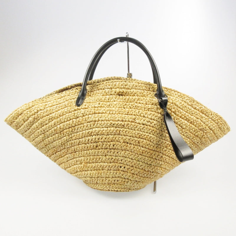 【中古】JIL SANDER | ジルサンダー ソンブレロラフィアトート その他バッグ ブラウン