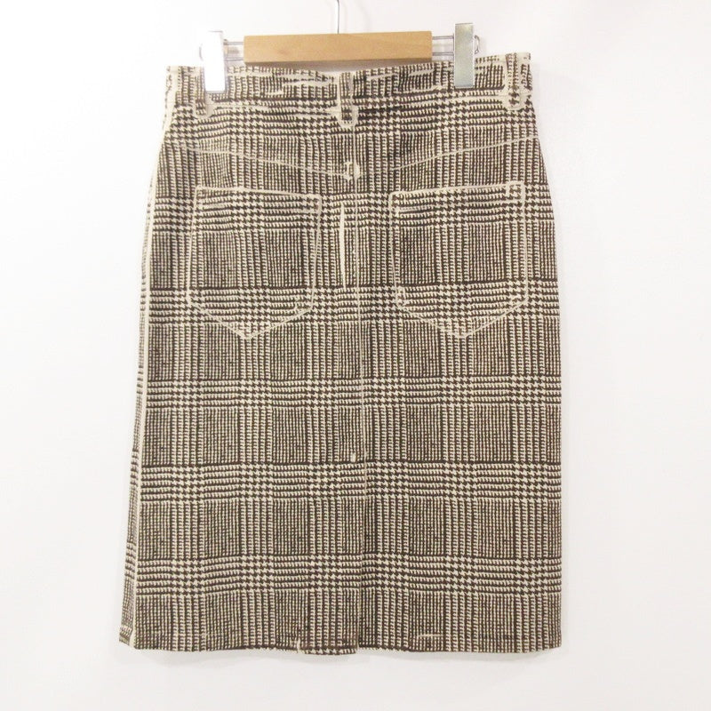 【中古】MAX MARA | マックスマーラ 転写チェックプリント ミニスカート 710101276 サイズ:40
