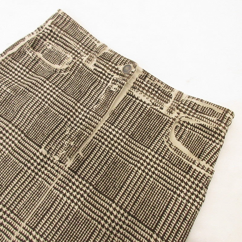 【中古】MAX MARA | マックスマーラ 転写チェックプリント ミニスカート 710101276 サイズ:40