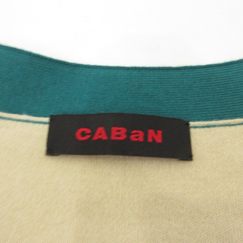 【中古】 コットンカシミヤ バイカラーVネックカーディガン カーディガン 59-02-04-02004 ベージュ サイズ:L