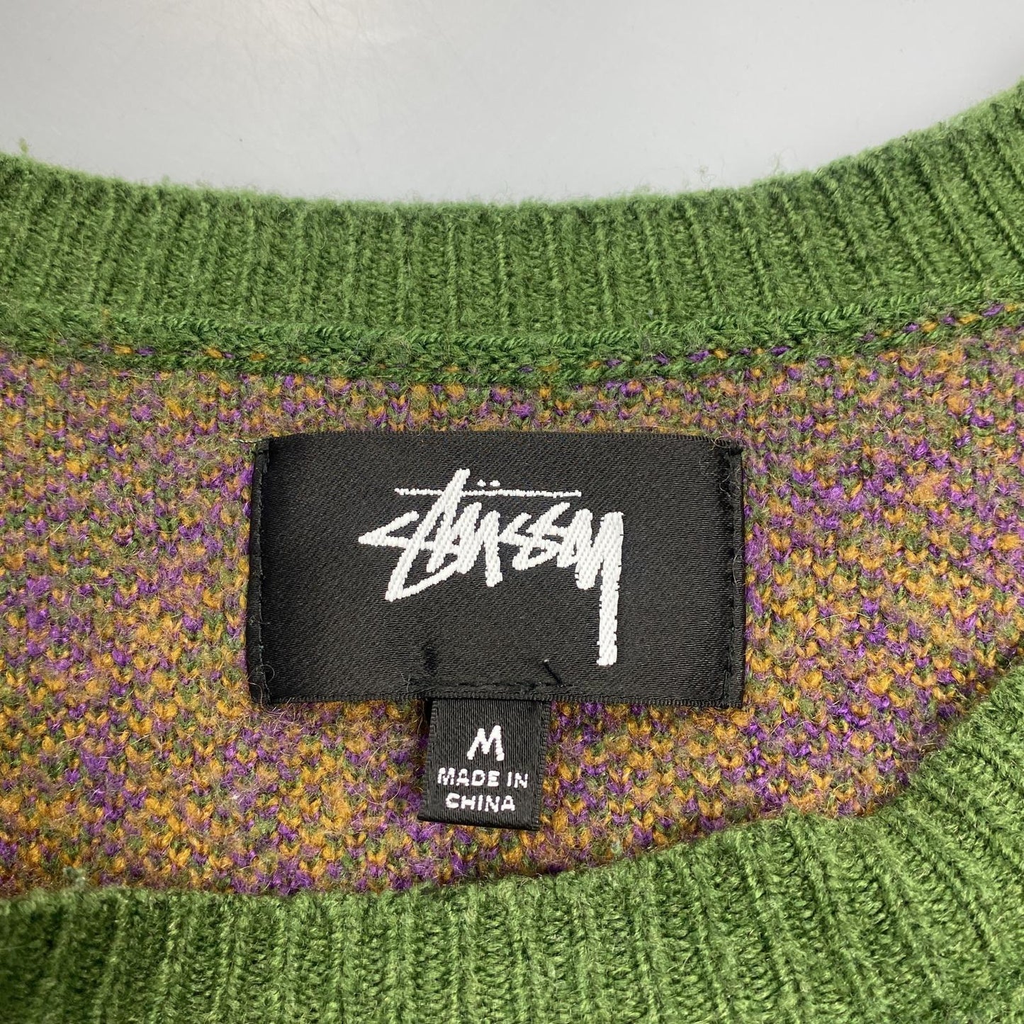 【中古】STUSSY | ステューシー PAISLEY SWEATER セーター 117118 年式:2022S/S グリーン サイズ:M