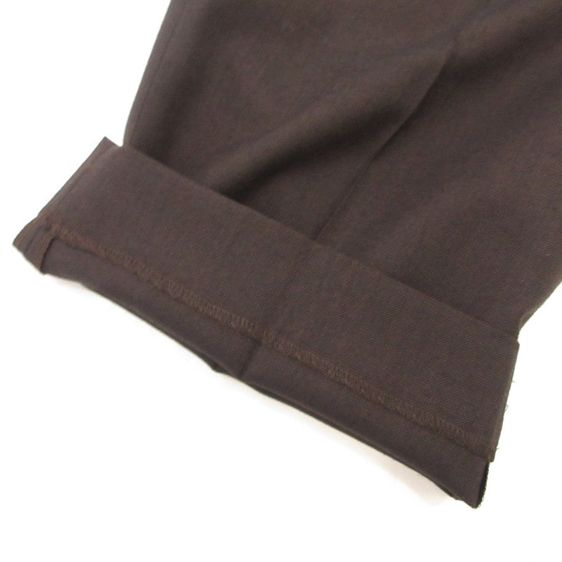 【中古】DRIES VAN NOTEN | ドリスヴァンノッテン ウール2タックスラックス その他ボトムス TOMORROWLAND正規 ブラウン サイズ:46