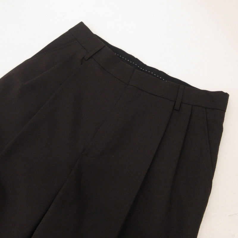 【中古】DRIES VAN NOTEN | ドリスヴァンノッテン ウール2タックスラックス その他ボトムス TOMORROWLAND正規 ブラウン サイズ:46