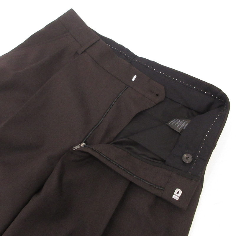 【中古】DRIES VAN NOTEN | ドリスヴァンノッテン ウール2タックスラックス その他ボトムス TOMORROWLAND正規 ブラウン サイズ:46