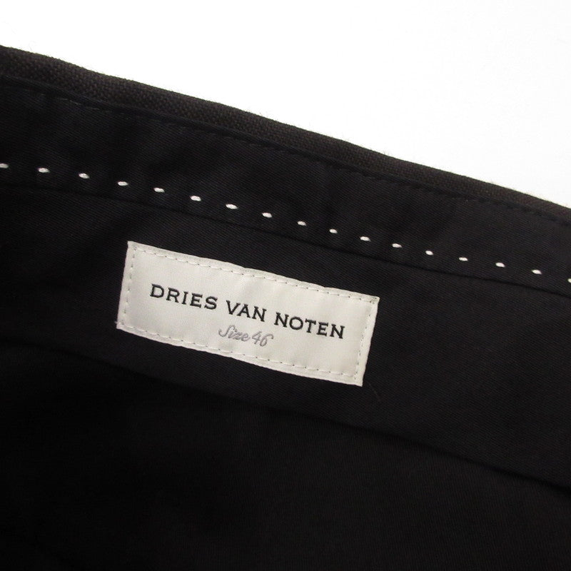 【中古】DRIES VAN NOTEN | ドリスヴァンノッテン ウール2タックスラックス その他ボトムス TOMORROWLAND正規 ブラウン サイズ:46