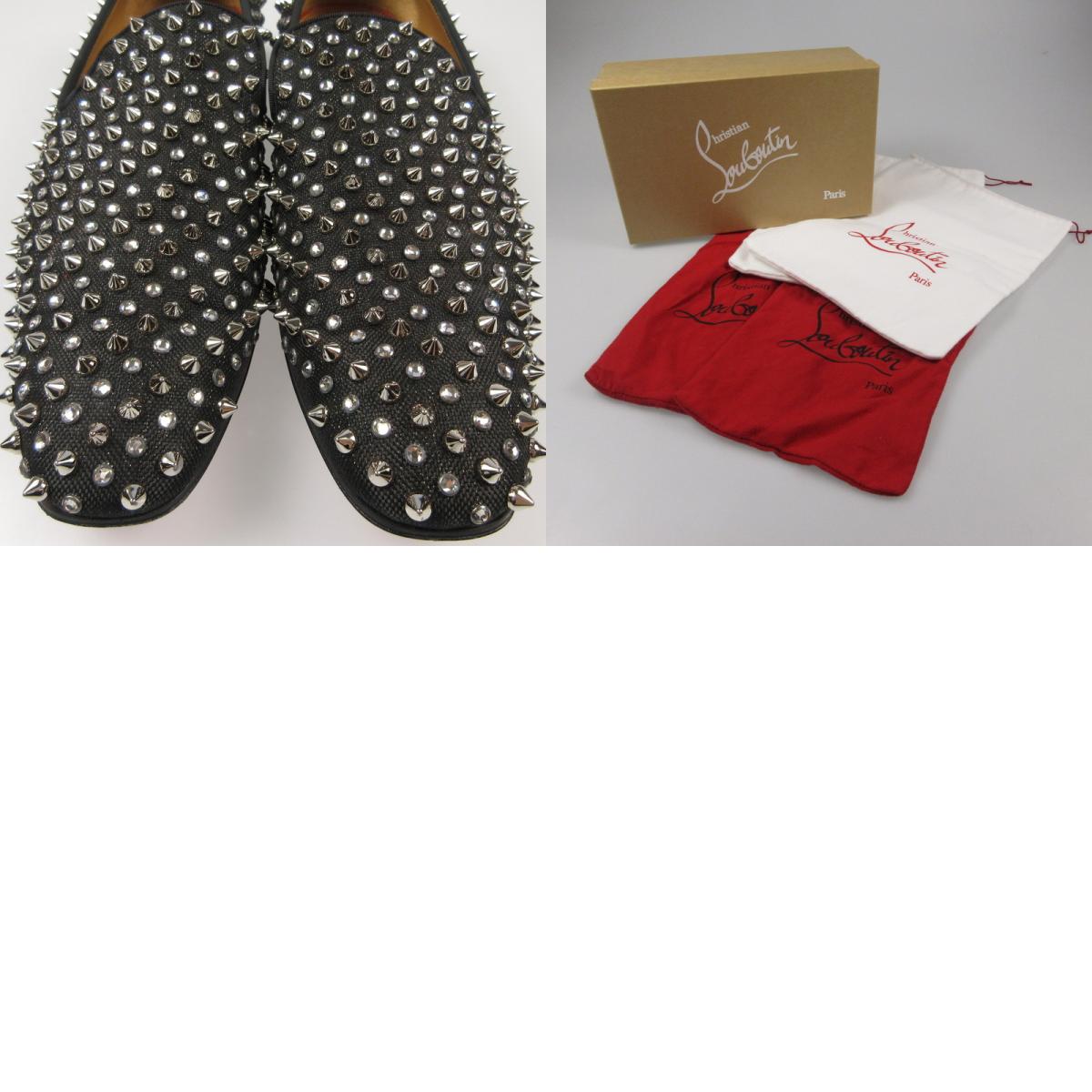 【中古】Christian Louboutin | クリスチャンルブタン DANDELION 1C1S FLAT CANVAS LUREX/GG ローファー 1200984 ブラック