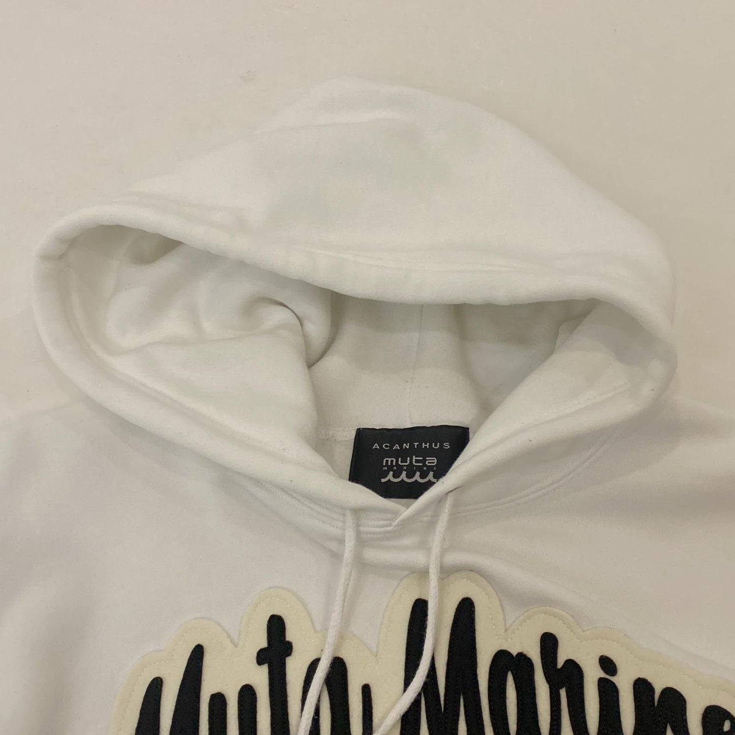 【中古】ACANTHUS | アカンサス Script Logo Hooded Sweatshirts パーカー MA2432 ホワイト サイズ:XL