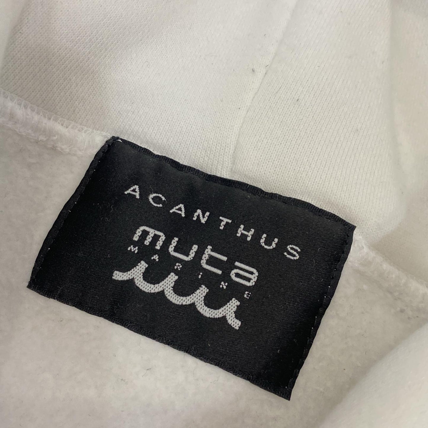【中古】ACANTHUS | アカンサス Script Logo Hooded Sweatshirts パーカー MA2432 ホワイト サイズ:XL