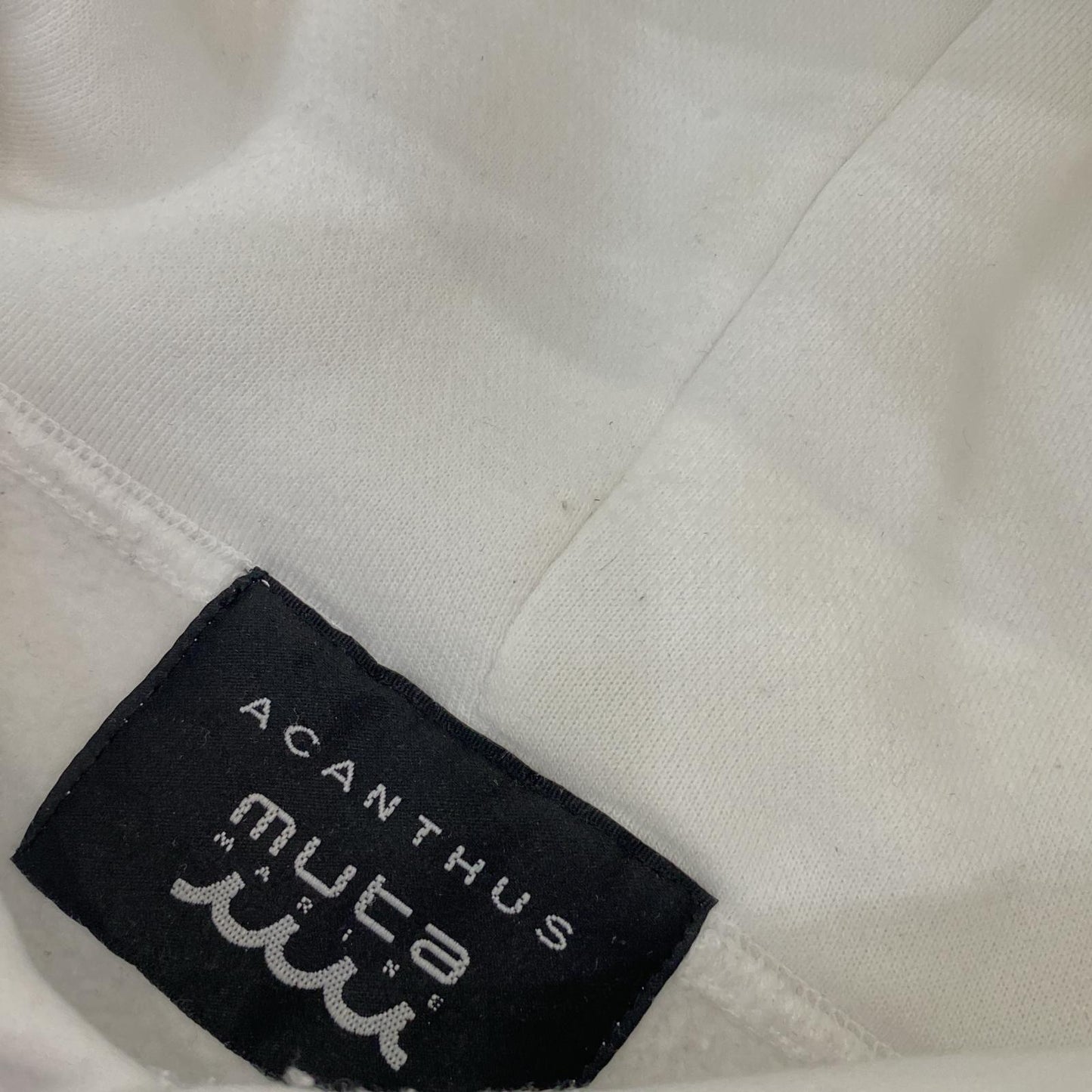 【中古】ACANTHUS | アカンサス Script Logo Hooded Sweatshirts パーカー MA2432 ホワイト サイズ:XL