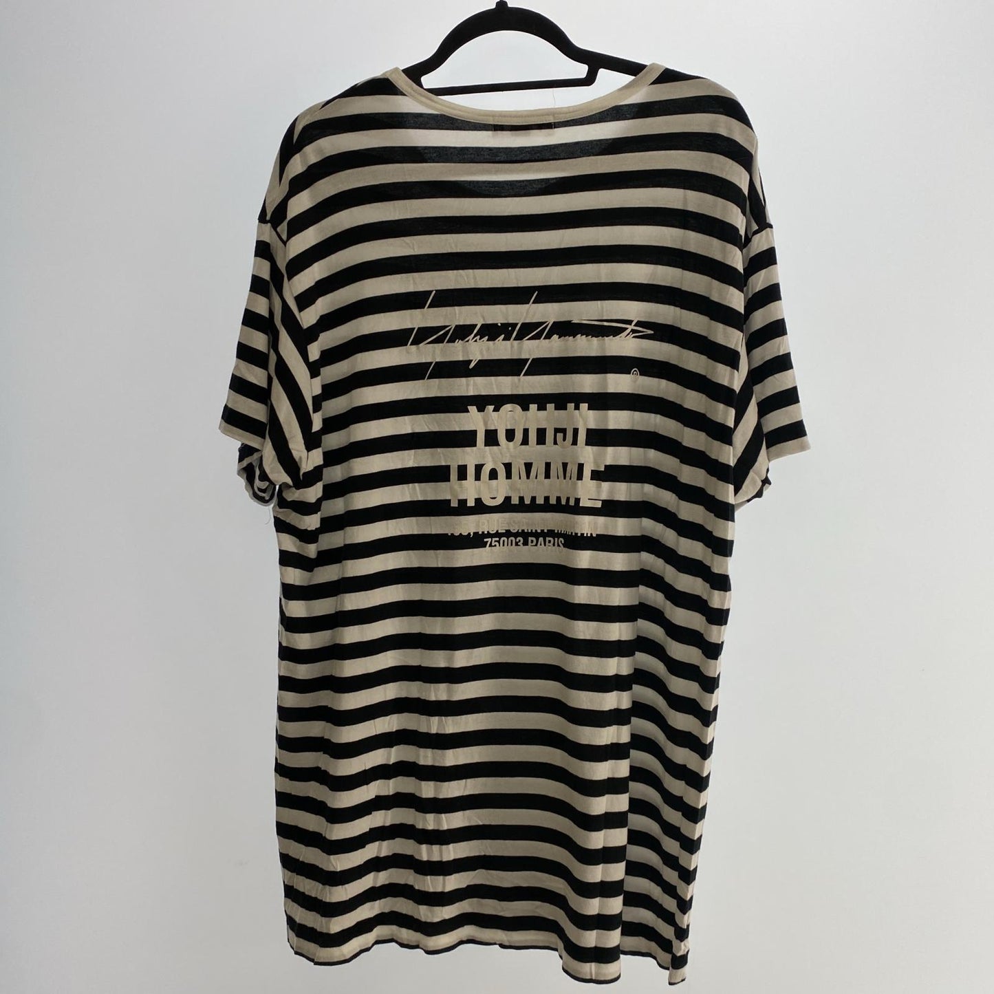 【中古】Yohji Yamamoto POUR HOMME | ヨウジヤマモトプールオム BORDER STAFF TEE カットソー HW-T14-270 サイズ:3