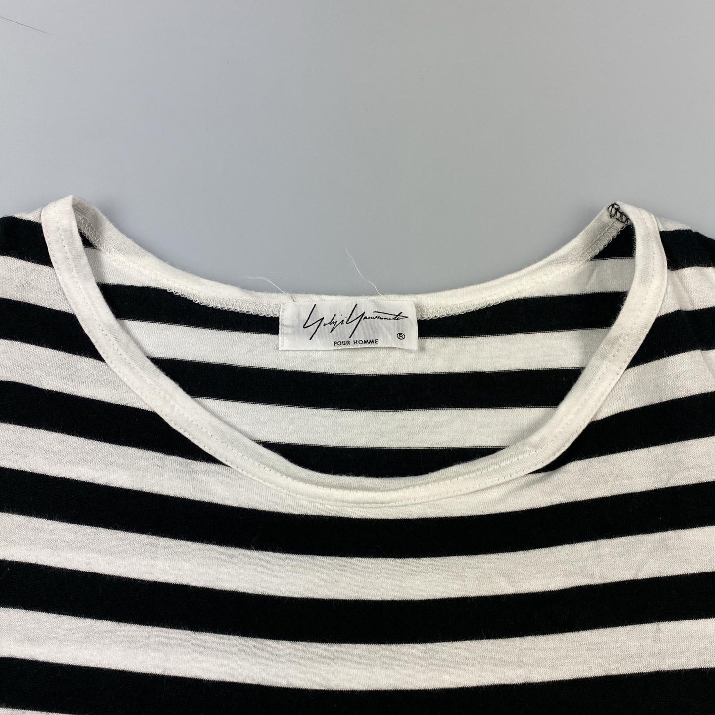 【中古】Yohji Yamamoto POUR HOMME | ヨウジヤマモトプールオム BORDER STAFF TEE カットソー HW-T14-270 サイズ:3