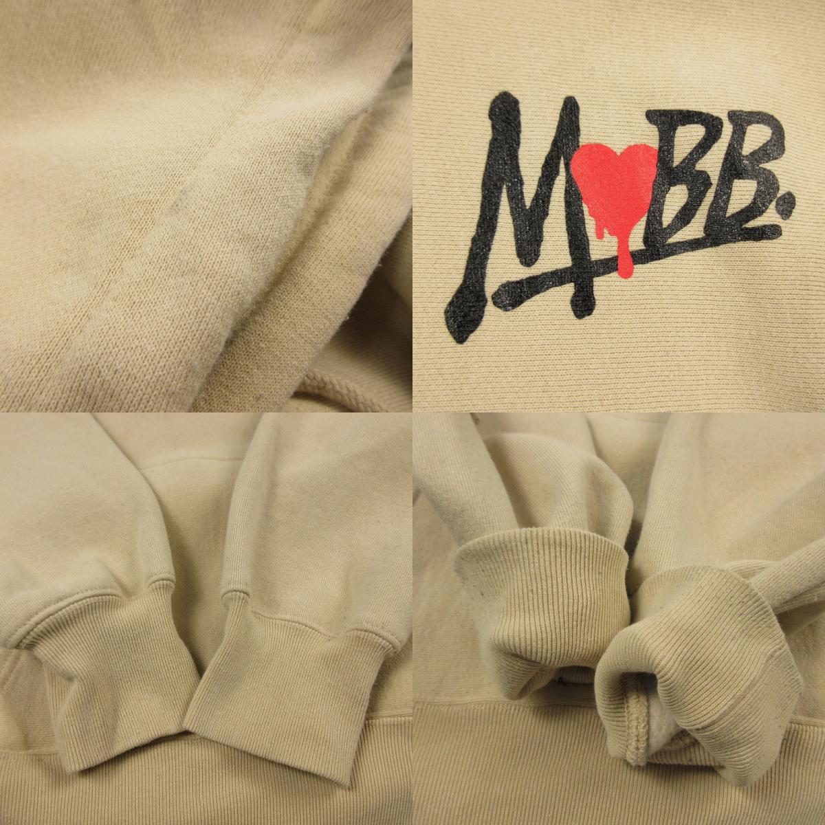 【中古】MOBB | モブ HEART DRIP WAPPEN HOODIE パーカー ベージュ サイズ:S