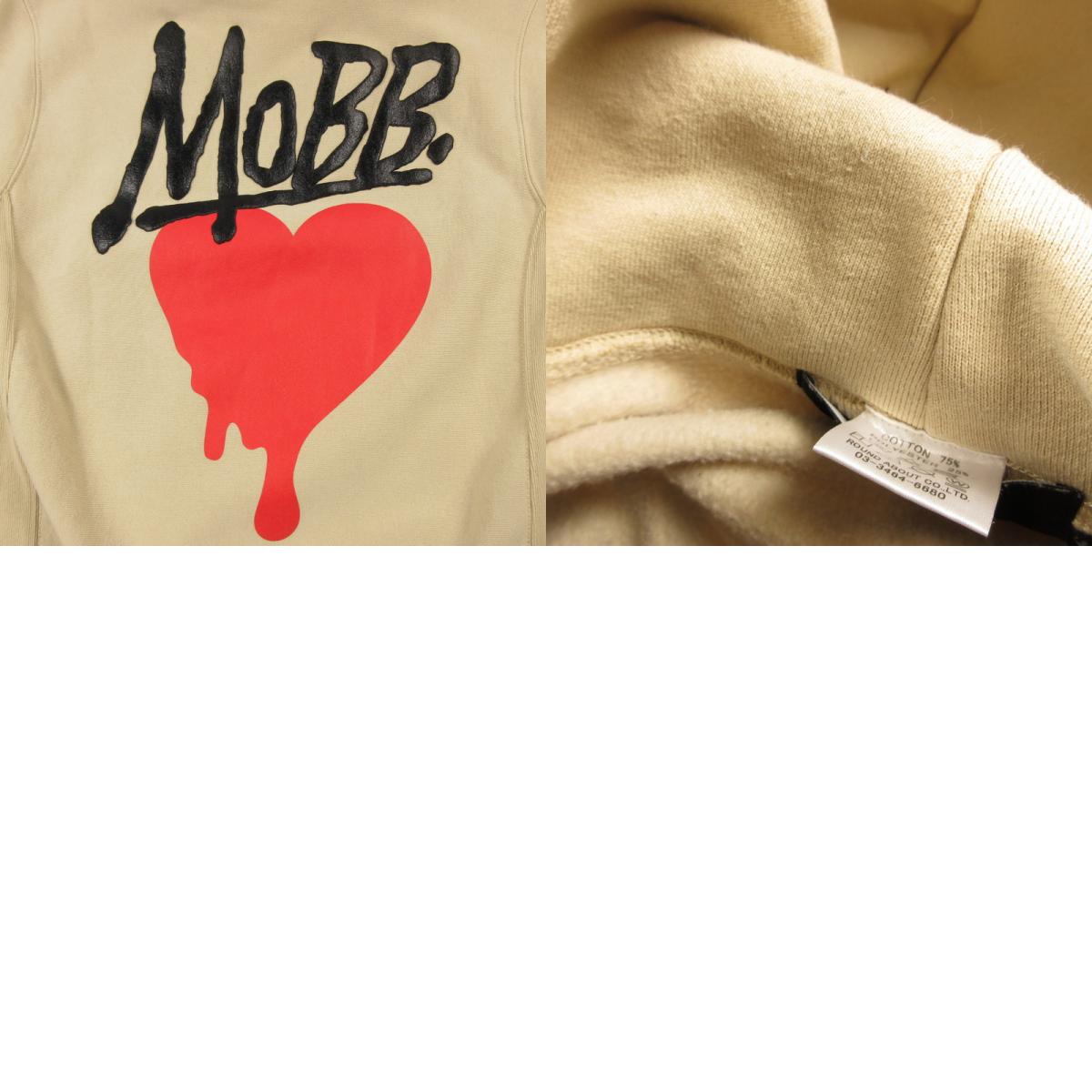 【中古】MOBB | モブ HEART DRIP WAPPEN HOODIE パーカー ベージュ サイズ:S