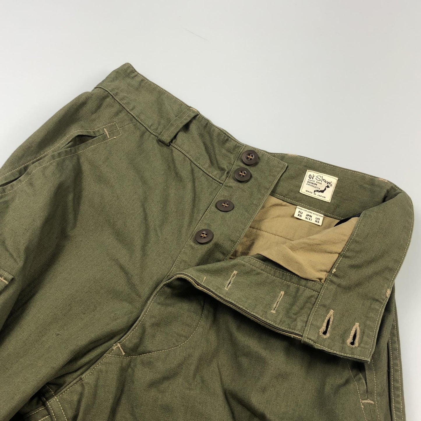 【中古】orSlow | オアスロウ M-47 French Army Cargo Pant カーゴパンツ オリーブ サイズ:S
