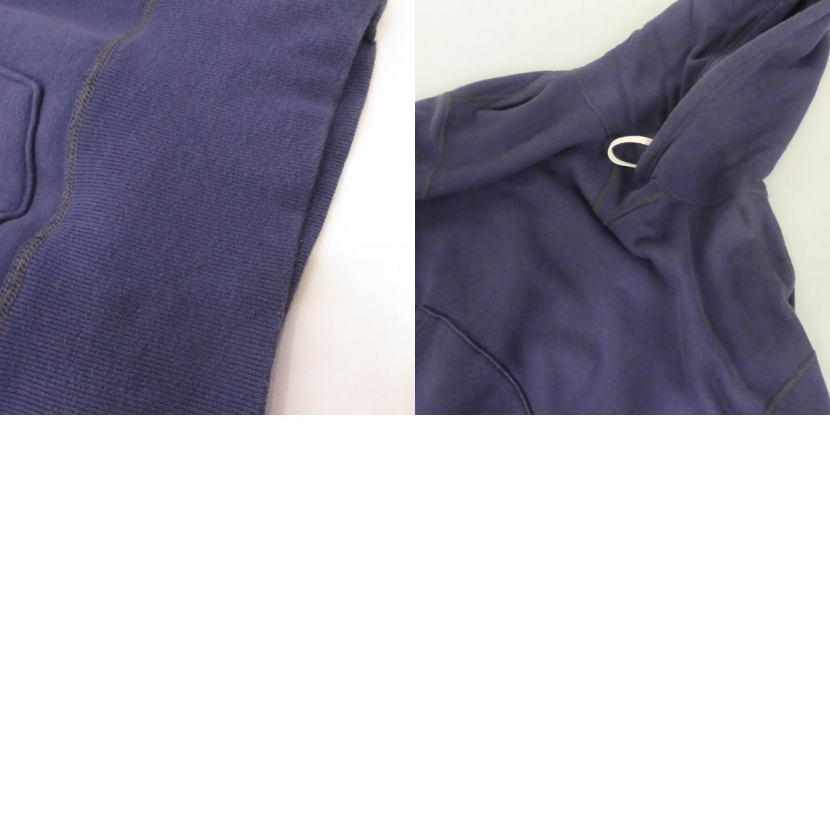 TWO MOON | Two Moon Both V-gusset Loopwheel Sweatshirt Hoodie Navy Size: 40
