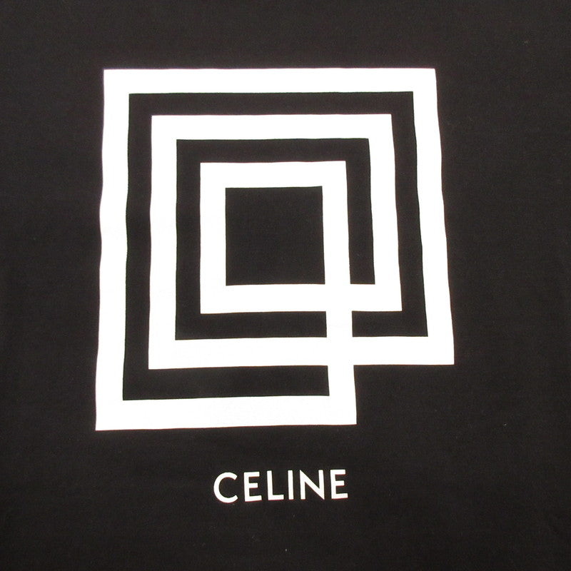 【中古】CELINE | セリーヌ Labyrinthe Show Invitation Tee 半袖Tシャツ 2X308605G 国内正規品 ブラック サイズ:XL