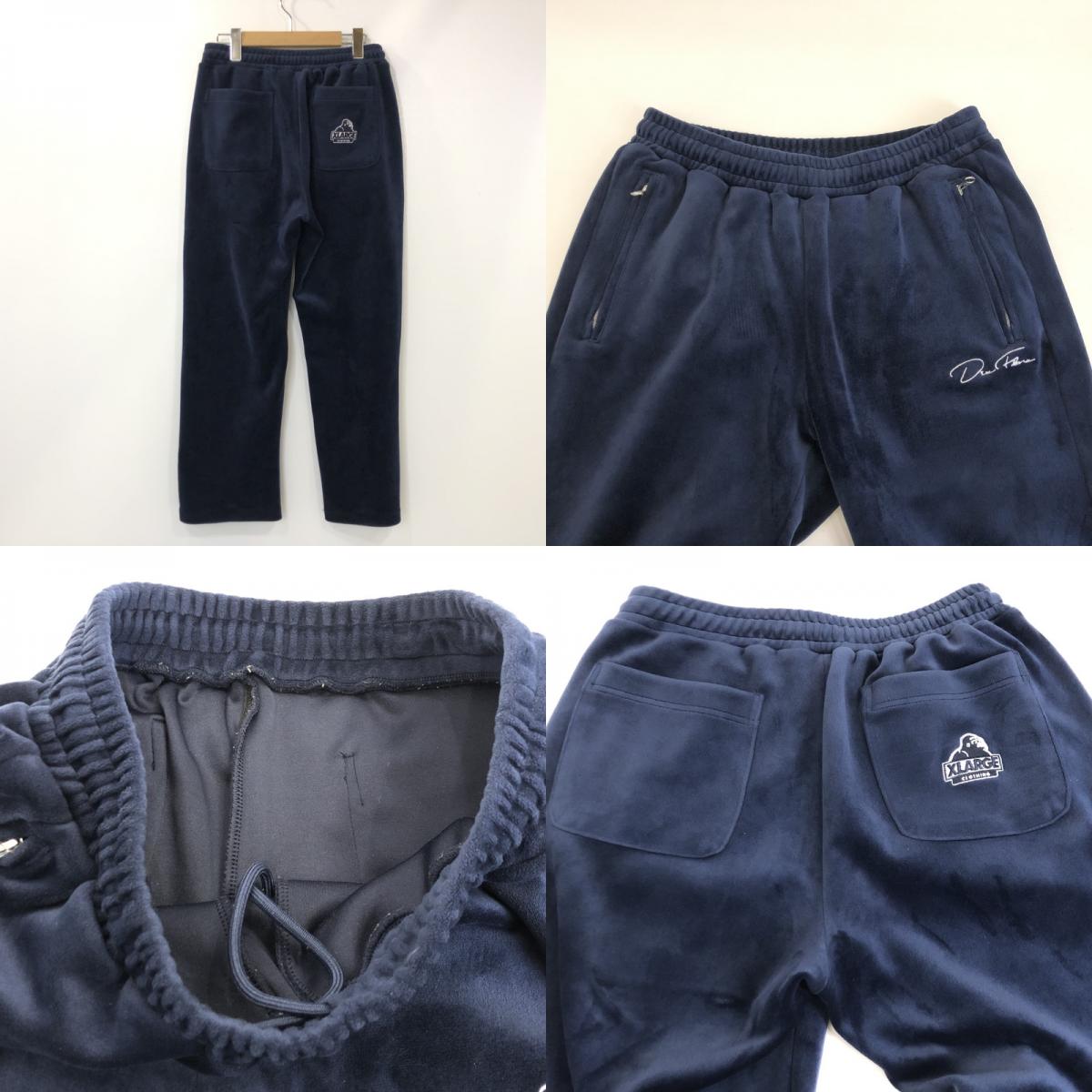 【中古】X-LARGE | エクストララージ VELOR TRACK JACKET/PANTS セットアップ 101233021018/101233031030 ネイビー サイズ:M