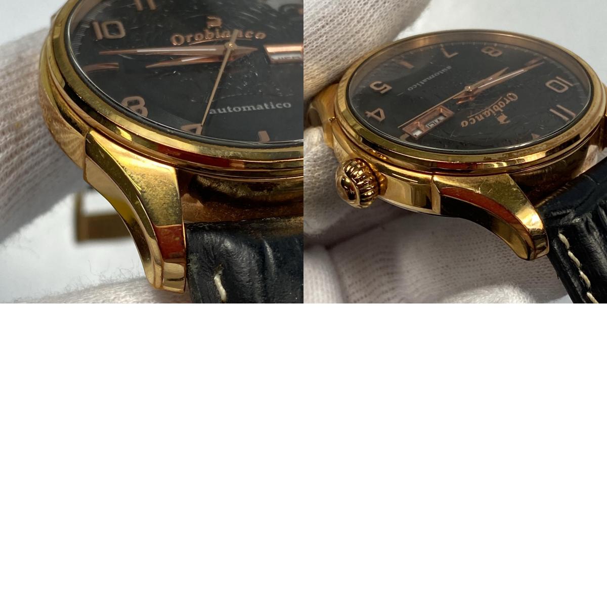 【中古】Orobianco | オロビアンコ TIME-ORA Rotomatiko 腕時計 OR-0031 日差+20秒 ゴールド