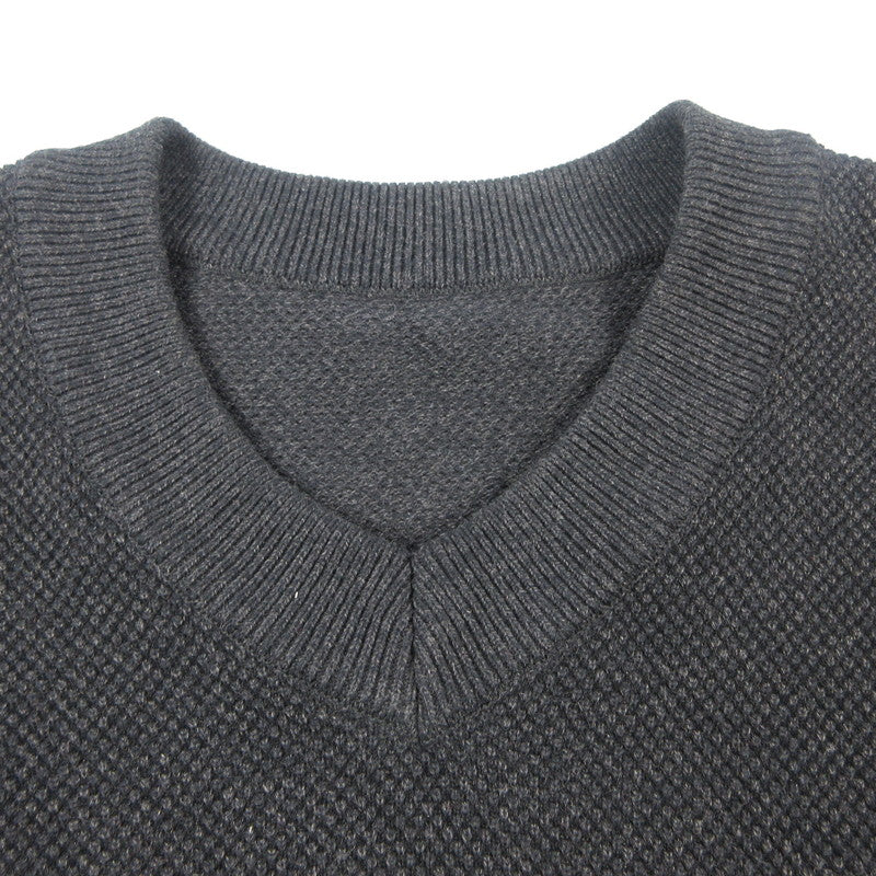 【中古】crepuscule | クレプスキュール Moss Stitch V P/O ニット 2403-001 ブラック