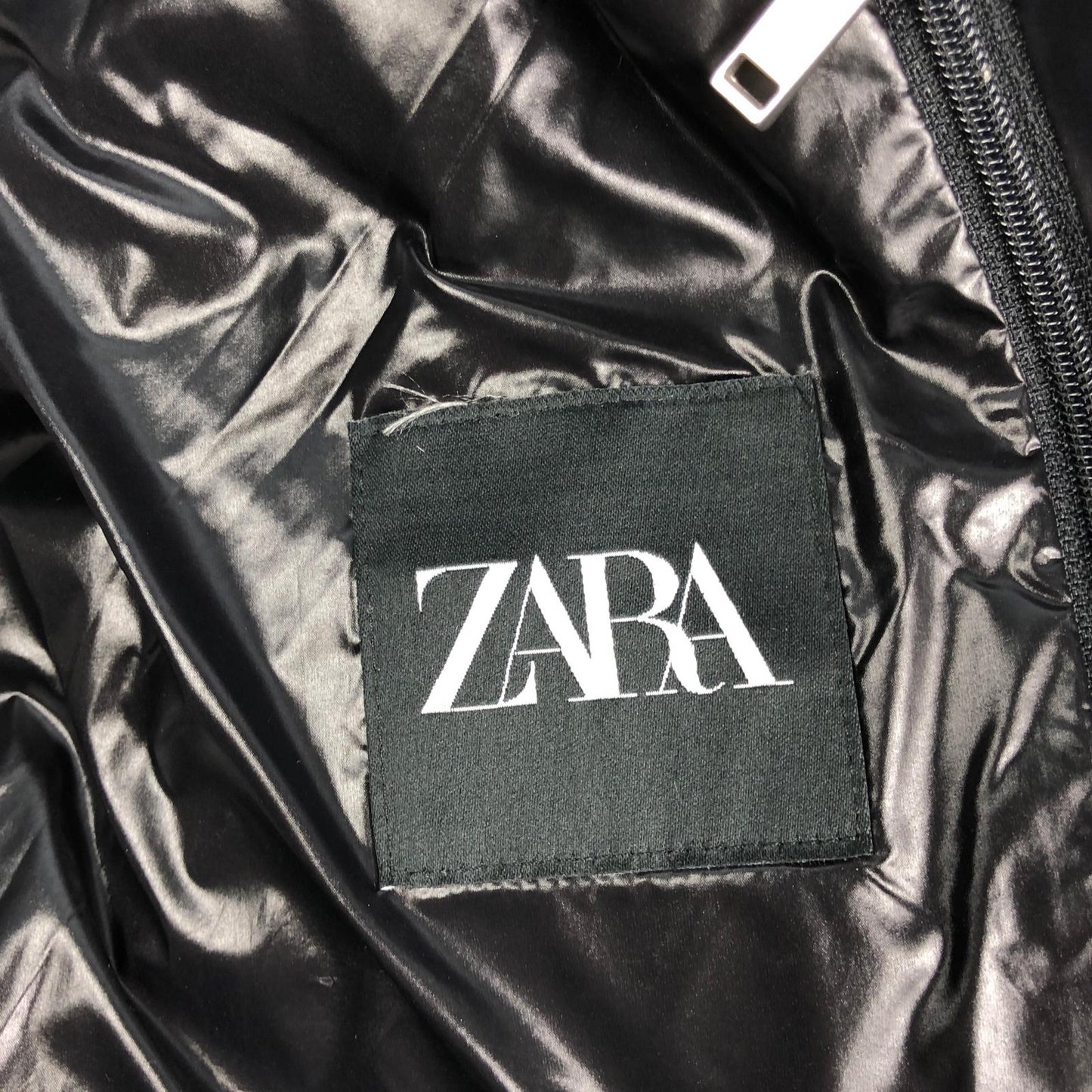 【中古】ZARA | ザラ ダウンフェザー100%パフジャケット ダウンジャケット 3411/411/800 ブラック サイズ:XL
