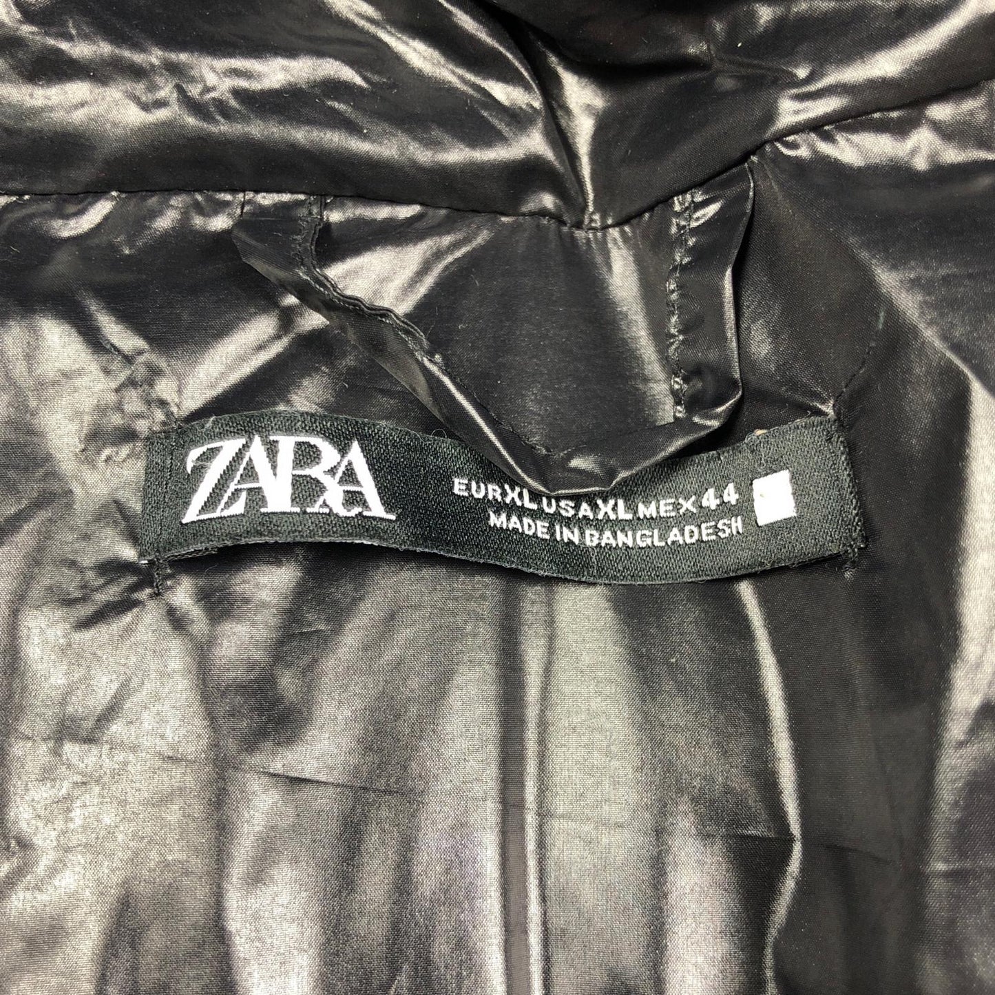 【中古】ZARA | ザラ ダウンフェザー100%パフジャケット ダウンジャケット 3411/411/800 ブラック サイズ:XL