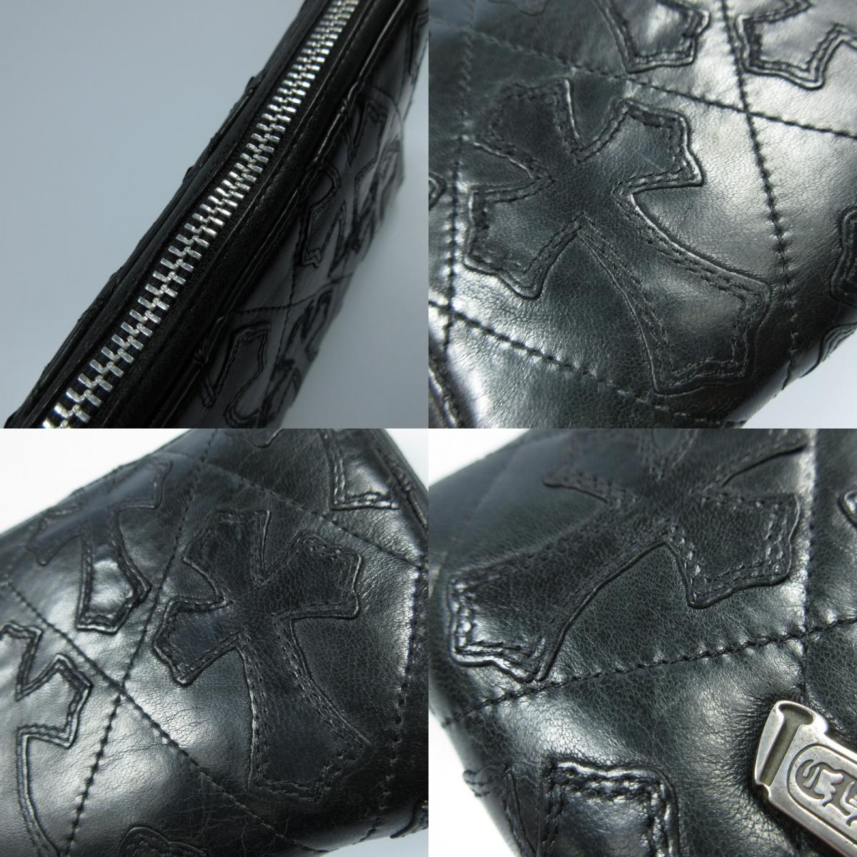 【中古】CHROME HEARTS | クロムハーツ REC F ZIP QUILTED 長財布 ブラック