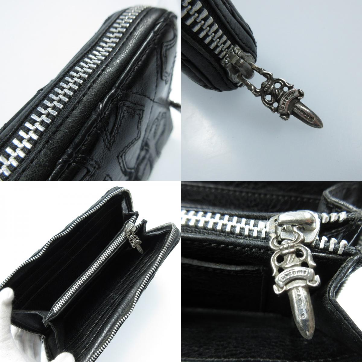 【中古】CHROME HEARTS | クロムハーツ REC F ZIP QUILTED 長財布 ブラック