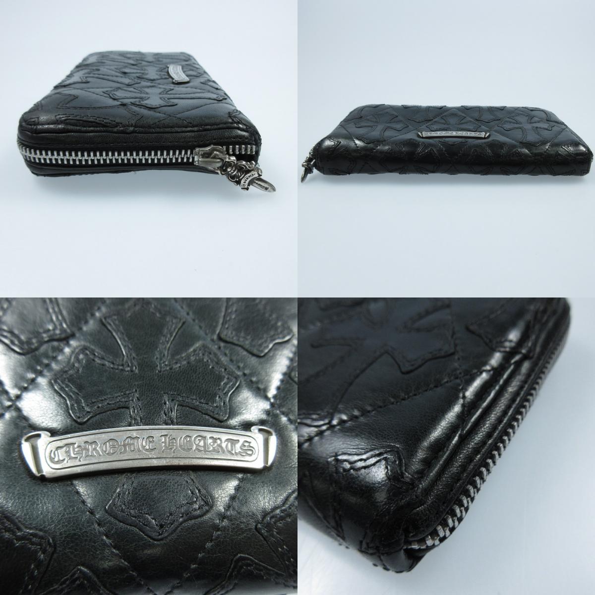 【中古】CHROME HEARTS | クロムハーツ REC F ZIP QUILTED 長財布 ブラック