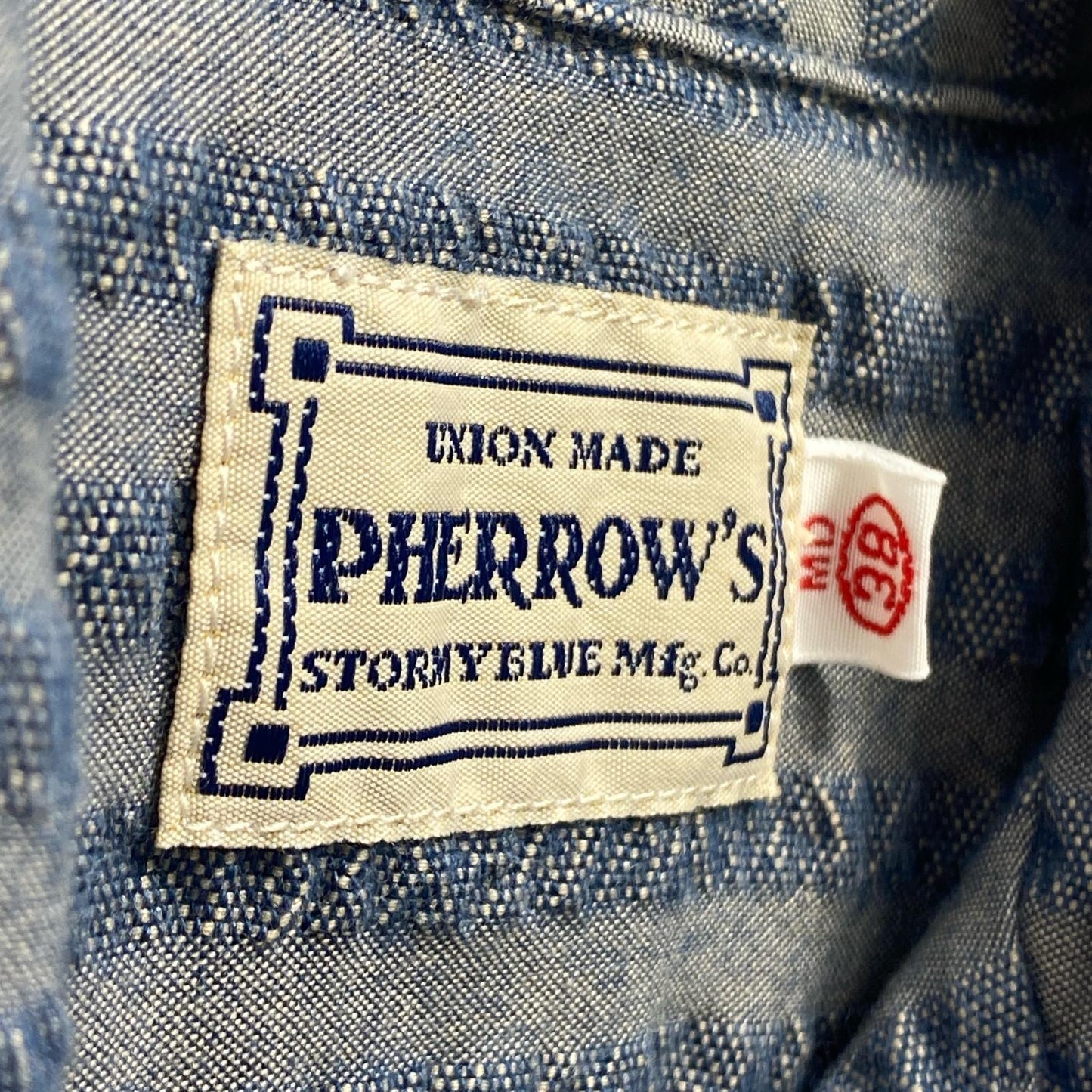 【中古】PHERROWS | フェローズ S/S OPEN COLLAR SHIRTS 半袖シャツ 22S-POES1 ブルー サイズ:38