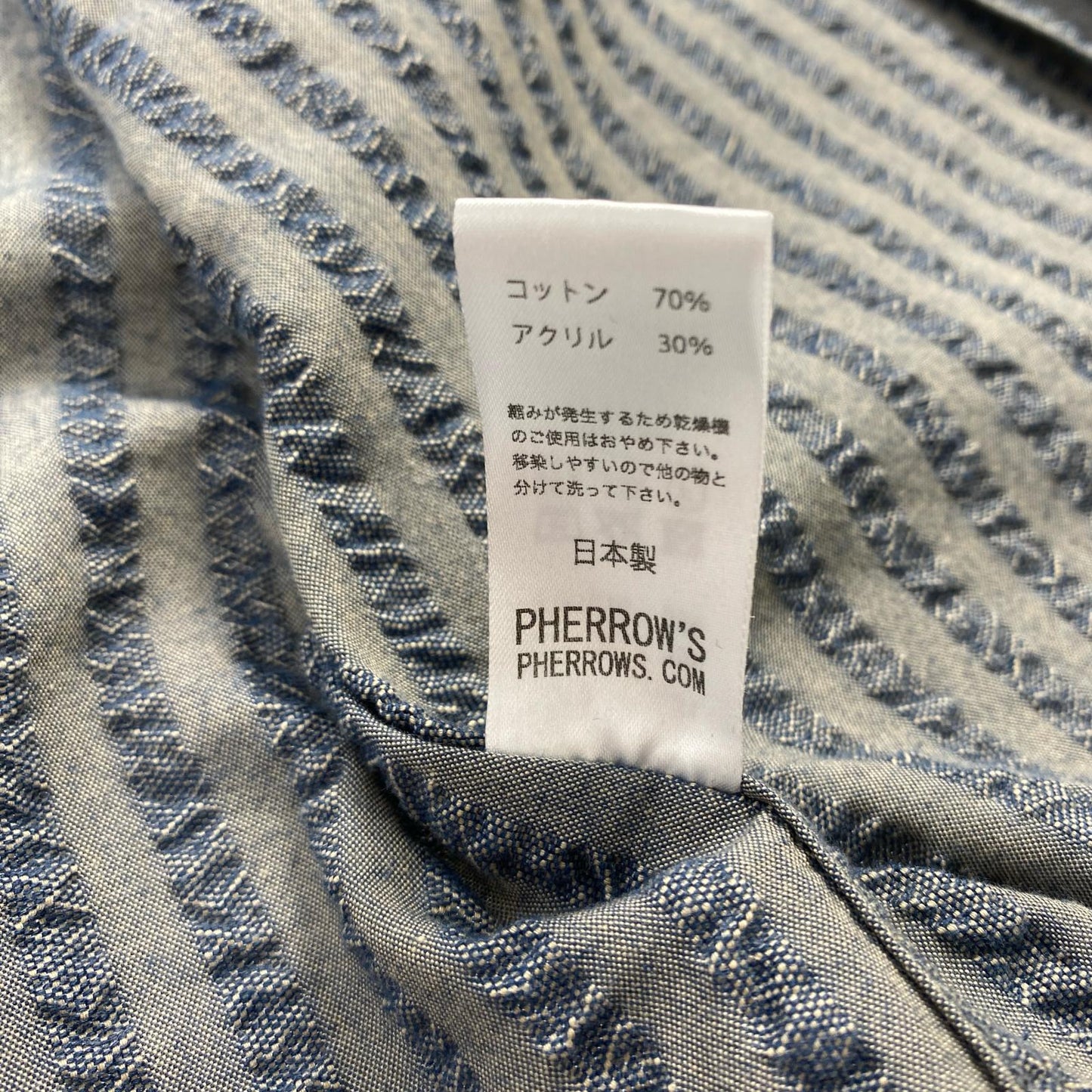 【中古】PHERROWS | フェローズ S/S OPEN COLLAR SHIRTS 半袖シャツ 22S-POES1 ブルー サイズ:38