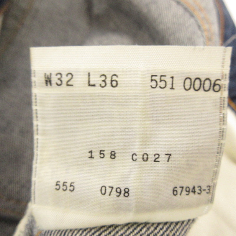 【中古】Levi's | リーバイス 551ZXX デニムパンツ 551-0006 555刻印 ブルー サイズ:32