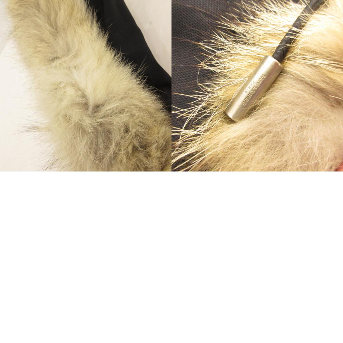 【中古】SAINT LAURENT | サンローラン コヨーテファーダウンブルゾン ダウンジャケット 325136 Y819B 2013A/W 国内正規品/エディ期 ブラック サイズ:44