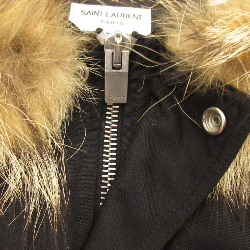【中古】SAINT LAURENT | サンローラン コヨーテファーダウンブルゾン ダウンジャケット 325136 Y819B 2013A/W 国内正規品/エディ期 ブラック サイズ:44
