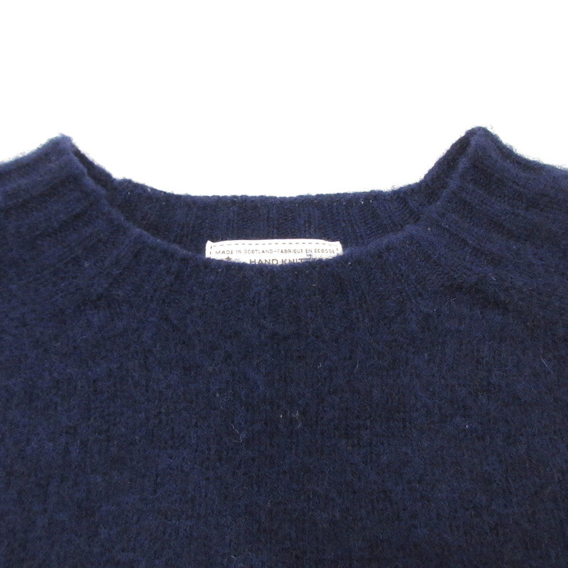 【中古】INVERALLAN | インバーアラン Crew Neck Shetland Knit Shaggy セーター ネイビー サイズ:38