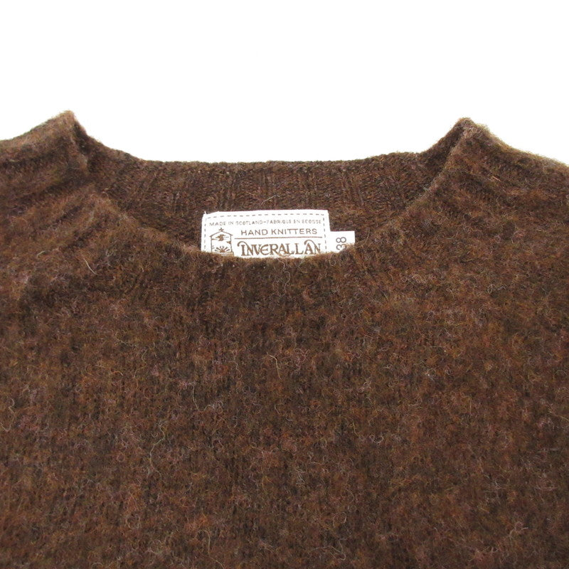 【中古】INVERALLAN | インバーアラン Crew Neck Shetland Knit Shaggy セーター ブラウン サイズ:38