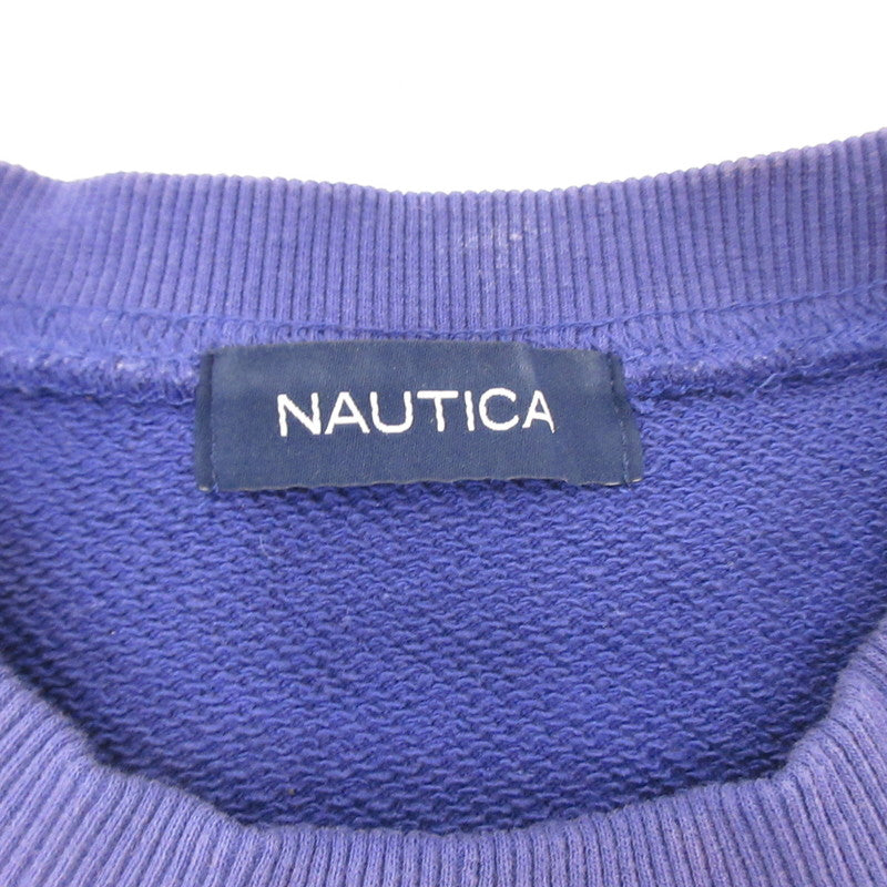【中古】NAUTICA | ノーティカ Garment Dyed Bleach Washed Arch Logo Crewneck スウェット 243-1271 2024A/W パープル サイズ:M