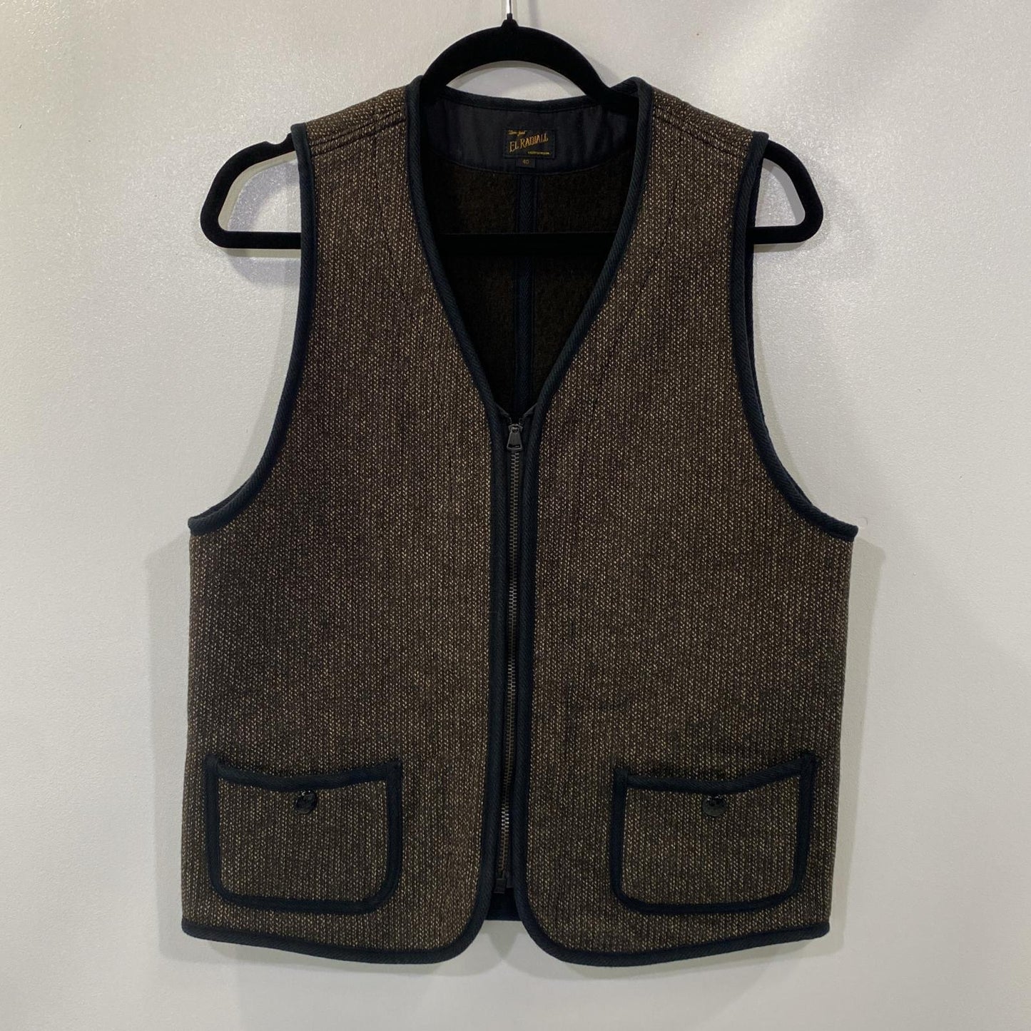 【中古】RADIALL | ラディアル SALT&PEPPER VEST ベスト RAD-14AW-JK018 ブラウン サイズ:40